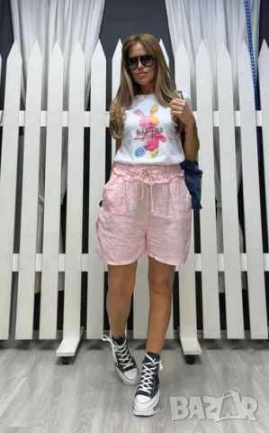 къси ленени панталони, снимка 2 - Панталони - 51270409