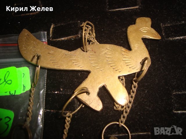 2 СТАРИ МЕСИНГОВИ ПАУНА ОРНАМЕНТИРАНИ РЪЧНО с КАМБАНКИ и ВЕРИЖКИ ВИНТИДЖ ДЕКОРАЦИЯ 7754, снимка 9 - Колекции - 31697329