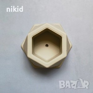 Голям шестоъгълник шестоъгълна кашпа саксия калъп силиконов молд форма гипс, снимка 5 - Форми - 44393431