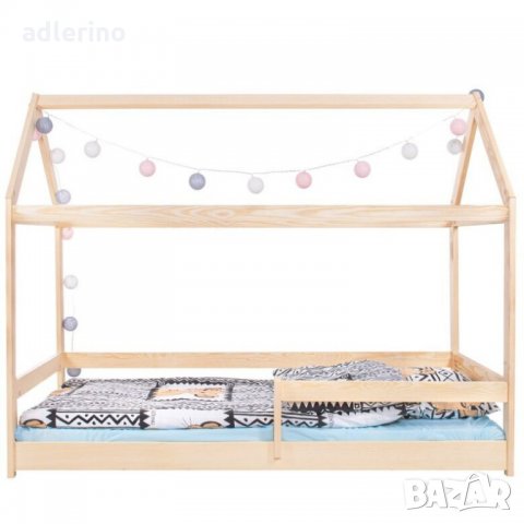 Детско легло Къща, 130x86x164 см, масив, оригинално детско легло, легло къща, снимка 3 - Бебешки легла и матраци - 34141671