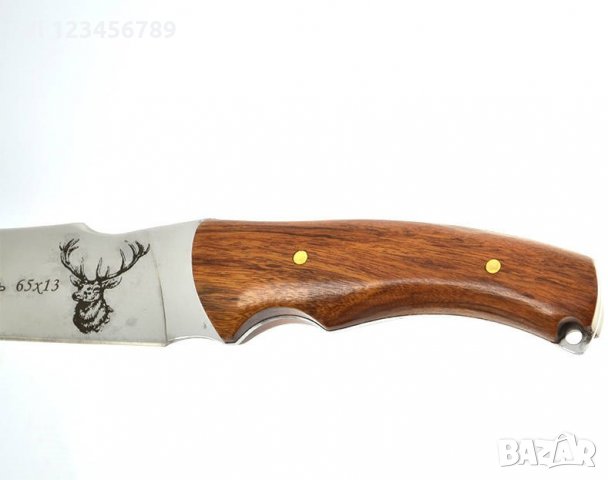 Руски ловен нож Олень -Ст65х13; 140х260 мм, снимка 3 - Ножове - 32054286