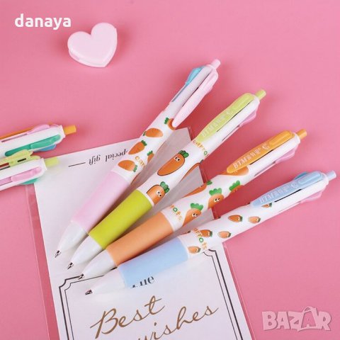 1689 Химикал с цветен принт Морковчета 4 цвята в 1, снимка 6 - Ученически пособия, канцеларски материали - 30574424