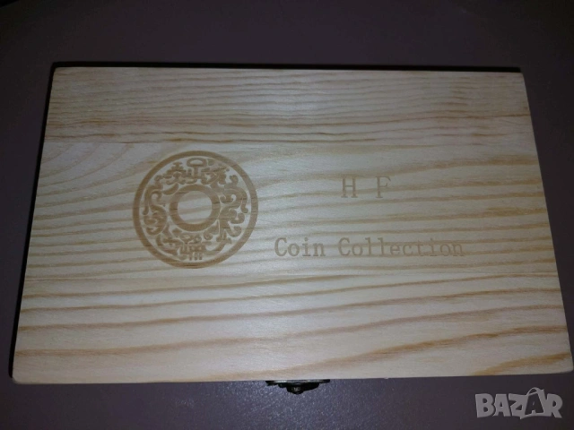Дървена кутия за съхранение на монети, снимка 2 - Нумизматика и бонистика - 53915412