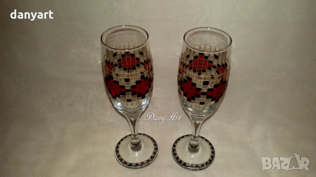 Двойка чаши за вино "Шевица", снимка 7 - Чаши - 27287486