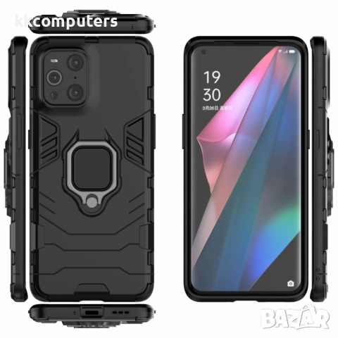 Oppo Find X3/X3 Pro Удароустойчив Finger Ring Калъф и Протектор, снимка 8 - Калъфи, кейсове - 53032758