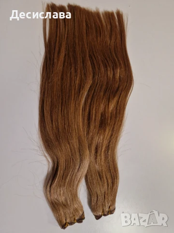 Естествена лукс кафява коса, много гъста с плътни крайща! Подходяща за трайно поставяне!, снимка 4 - Аксесоари за коса - 50992541