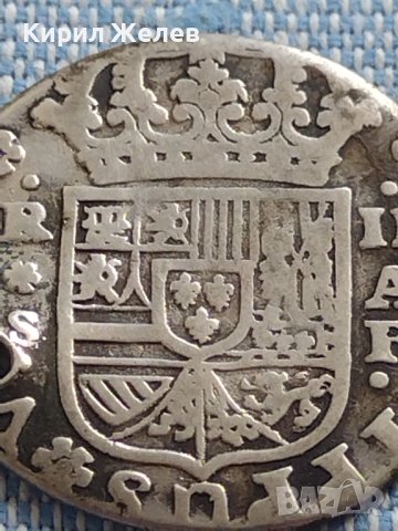 Сребърна монета 2 реала 1736г. Филип пети Севиля Испания 13647, снимка 8 - Нумизматика и бонистика - 42891010