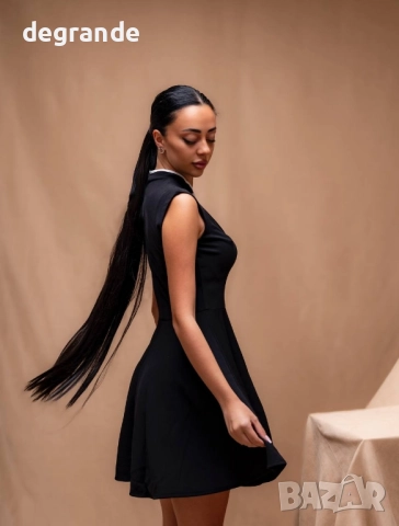 Елегантна черна рокля, снимка 4 - Рокли - 51536706