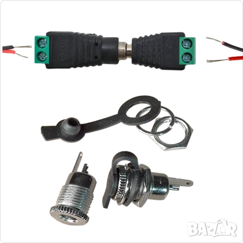 Букса конектор 5.5х2.1, DC LED/Camera Power Plug , Jack terminal 5.5х2.1 mm;AMP5 -pin connector