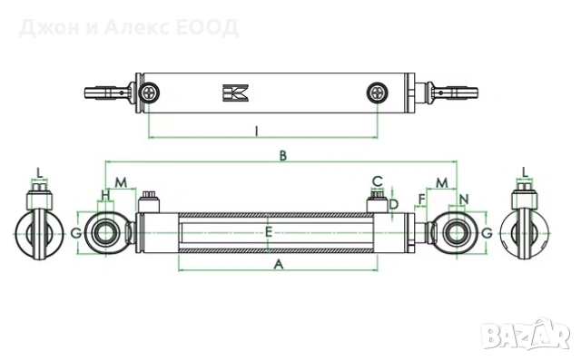 Немски двойнодействащи хидравлични цилиндри KRAMP (Серия GK) с ябълковидни лагери, снимка 3 - Селскостопанска техника - 53913979