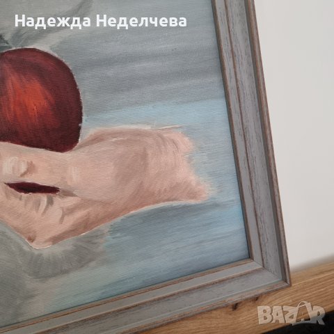 "Изкушение" - авторска картина с маслени бои, снимка 5 - Картини - 44212764