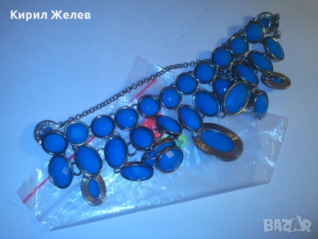 СИНЯ МОДНА ОГЪРЛИЦА 20461, снимка 8 - Колиета, медальони, синджири - 29744651