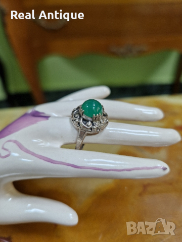 Чудесен изключително красив антикварен немски сребърен пръстен , снимка 1 - Пръстени - 44508816