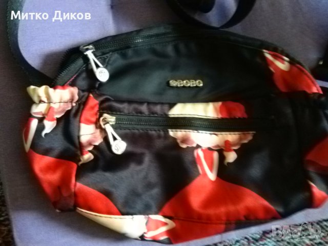 Чанта промазан плат през рамо Бобо женска 27х20х10см, снимка 2 - Чанти - 42318304