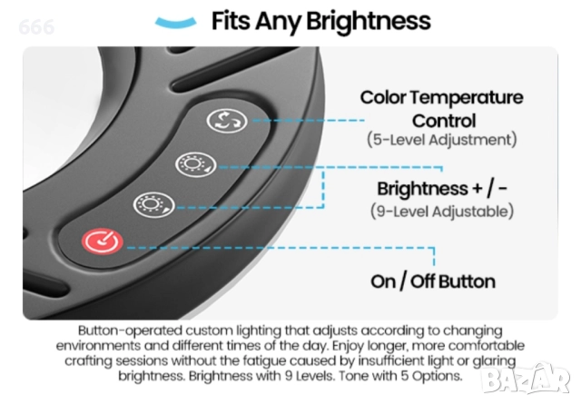 Лупа със светлина и стойка., снимка 2 - Друга електроника - 52861257
