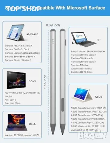 Нов Стилус Surface Pro с USB-C Бързо Зареждане и LED Индикатор Писалка таблет, снимка 7 - Друга електроника - 49321279