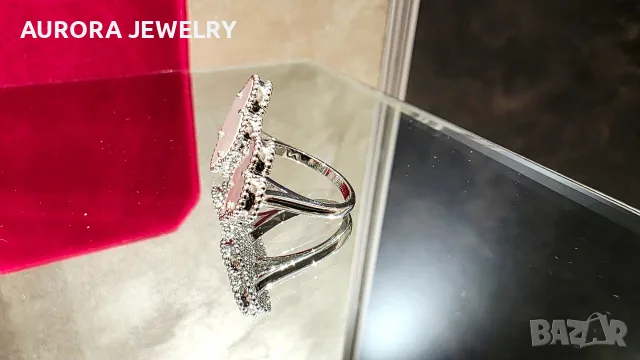 Van Cleef & Arpels VCA Silver Mother of Pearl Magic Alhambra Between the Finger Дамски Пръстен, снимка 6 - Пръстени - 56018602