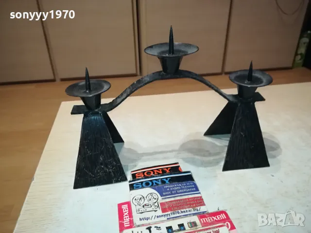 МЕТАЛЕН СВЕЩНИК 28Х20Х10СМ 3103251938, снимка 4 - Колекции - 49714658