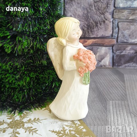 3122 Сувенир статуетка Ангел с букет цветя, снимка 2 - Декорация за дома - 38324134