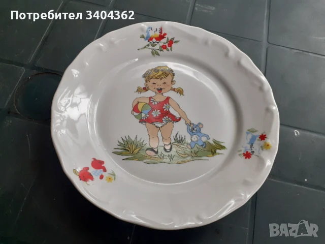 Чинийка детски български порцелан Изида чиния, снимка 2 - Антикварни и старинни предмети - 50983953