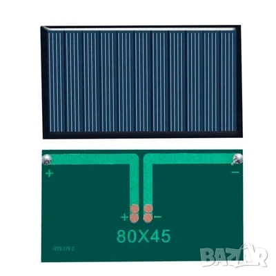 Мини соларен панел 5V 100mA 80×45mm 0.5W