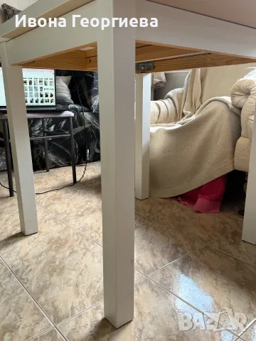 Продавам бяла разтегателна маса IKEA NORDVIKEN, снимка 3 - Маси - 56536388