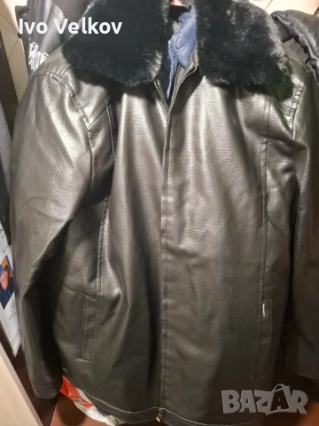 Ново мъжко зимно кожено яке!(хл)!промо!
