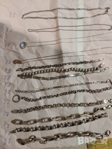 Сребърни бижута-гривни, колиета, обеци 925, снимка 4 - Колиета, медальони, синджири - 53127575