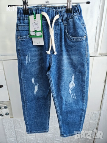 Дънки с ластик, памучна материя 