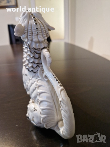 Много стара антикварна японска керамична фигура статуетка куче лъв Фу , снимка 7 - Антикварни и старинни предмети - 52150766