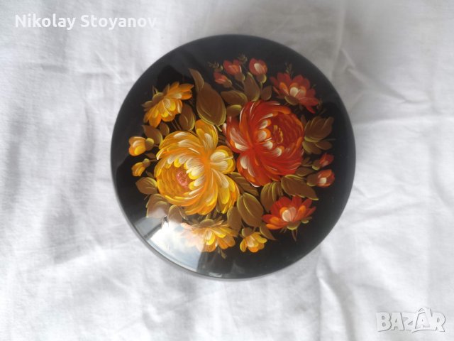 Съветска метална кутийка - ръчно рисувана, снимка 2 - Декорация за дома - 29567379