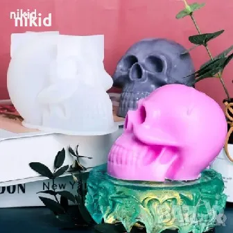 3D грамаден Череп глава силиконов молд форма калъп за фондан гипс сапун шоколад смола свещ и др , снимка 10 - Форми - 35741180