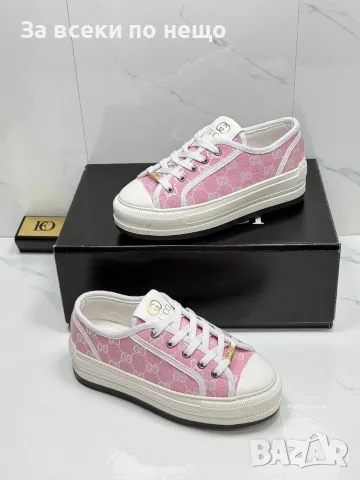 Gucci Дамски Розови Маратонки👟Дамски Спортни Обувки Гучи👟Кецове Код E104, снимка 4 - Кецове - 55795572