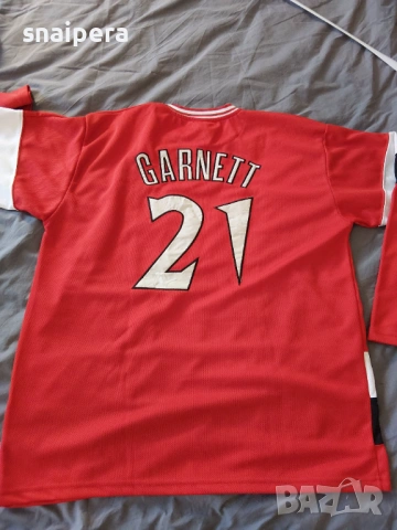 Колекционерска фланелка на Кевин Гарнет от Тимбъруулвс - 2001 година, снимка 7 - Фен артикули - 53891437