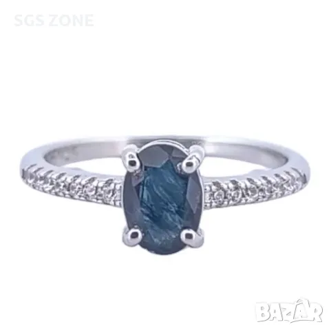 Сребърен Пръстен със Сапфир