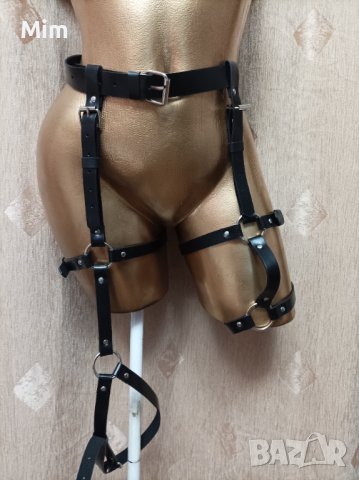 Кожен чокър за тяло жартиер / харнес/, снимка 7 - Бельо - 40522516