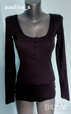 Маркова еластична блуза Pieces / унисайз , снимка 2 - Блузи с дълъг ръкав и пуловери - 44776207
