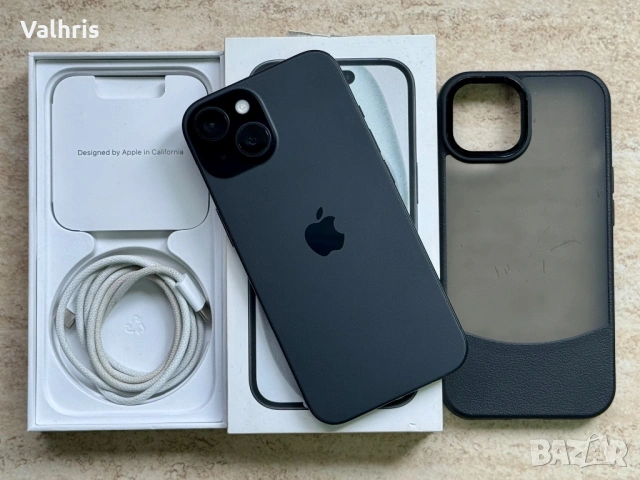 КАТО НОВ! Apple iPhone 15 128GB / Black / 100% батерия
