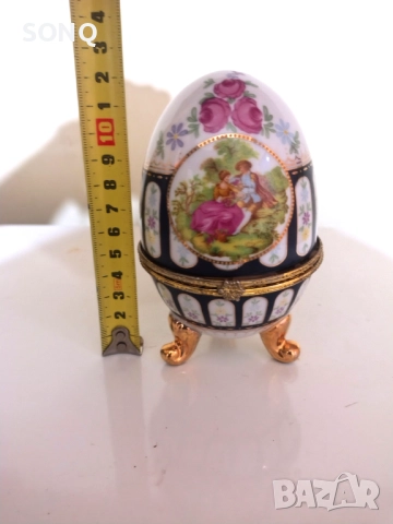 Порцеланово Яйце-Кутия за Бижута-Лимож, снимка 7 - Антикварни и старинни предмети - 52829431