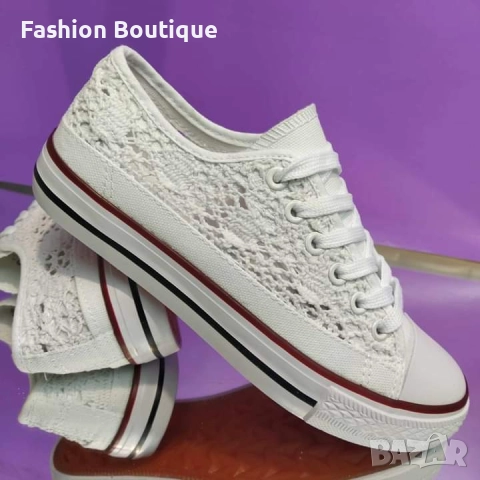 Италиански дамски кецове с дантела, последен 38 номер, снимка 8 - Маратонки - 51812089