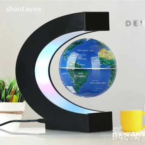 Левитиращ магнитен глобус с нощна лампа