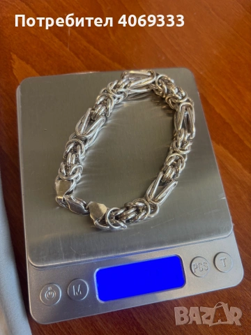 Сребърна гривна 35.7гр 925 22см, снимка 2 - Гривни - 54172214