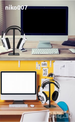 Нов модел многофункционална настолна стойка за слушалки за компютър-лаптоп, снимка 6 - Слушалки и портативни колонки - 33670053