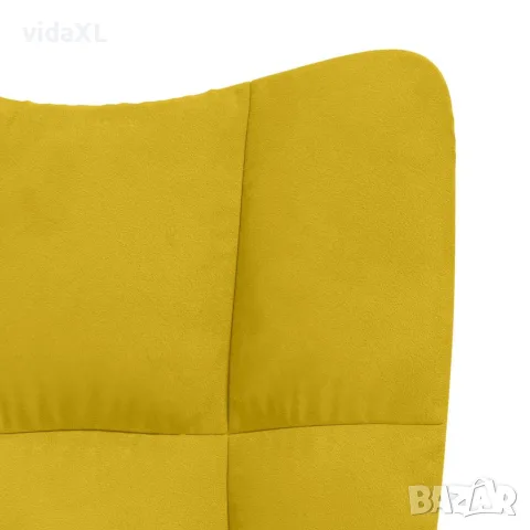 vidaXL Релаксиращ стол, горчица жълто, кадифе, снимка 6 - Столове - 56146824