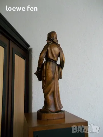 54 см дървена дърво статуетка, снимка 2 - Статуетки - 48407550