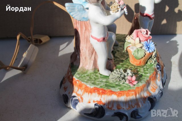 Стара порцеланова лампа, снимка 8 - Колекции - 40196581