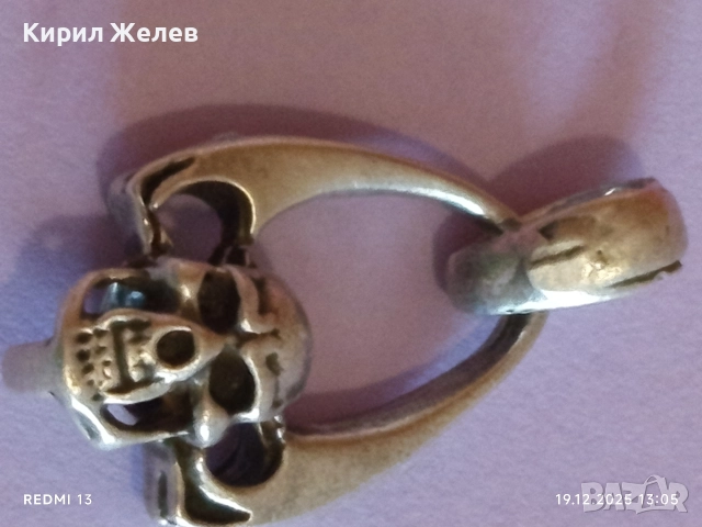 Рокерски сребърен медальон моторджийски ръчна изработка 39904, снимка 8 - Колиета, медальони, синджири - 52846914