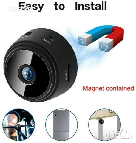 WIFI МИНИ БЕЗЖИЧНА КАМЕРА FULL HD с автономна батерия, снимка 4 - Комплекти за видеонаблюдение - 50494990