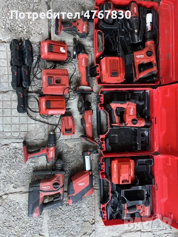 03 апр, 09:37 HILTI SDS MAX комбиниран къртач, акумулаторен шлайф, винтоверт, перфоратор с прахоулов