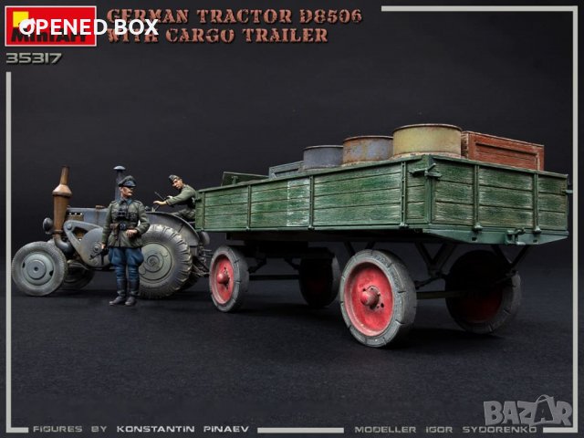Miniart MIN35317 1:35 немски трактор D8506 с товарно ремарке, снимка 5 - Други ценни предмети - 37995354